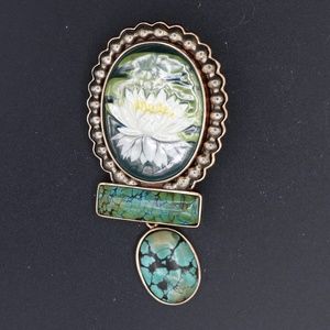 Vintage Amy Kahn Russell Pin/Pendant AKR silver